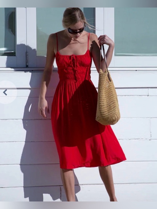 Ciao Lucia Dresses & Skirts - NWT Ciao Lucia Red Midi Silk-Satin Sundress